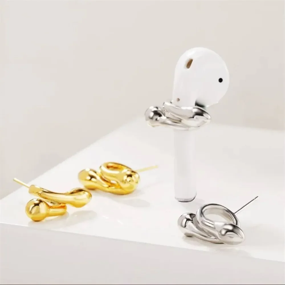 FINALLY IN STOCK SILVER & GOLD AIR POD SUPPORT EARRING SECURE FIT PREVENT LOSS